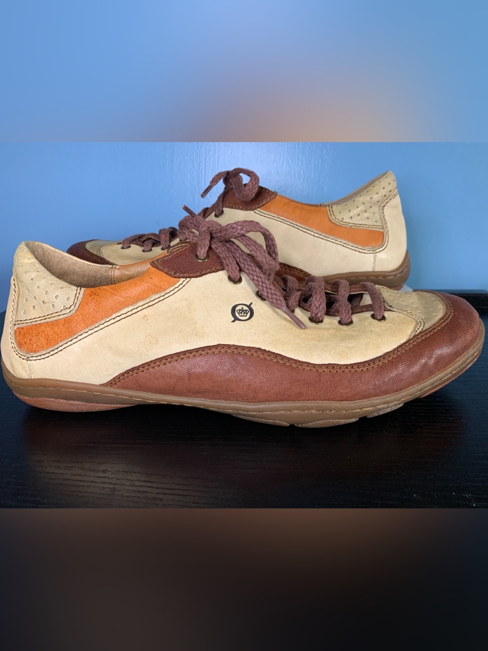 Born Vintage Hawkeye Two-Tone Beige/Brown Leather Oxford